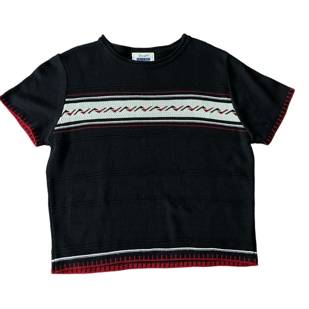 Wrangler Riata Vintage 80’s Black, Red & White Sweater size L